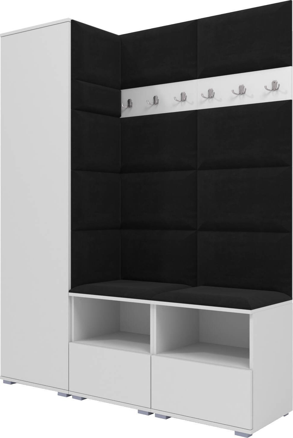 Ravio Tapicerowana garderoba Nela II - kolor biały + tkanina Trinity 16