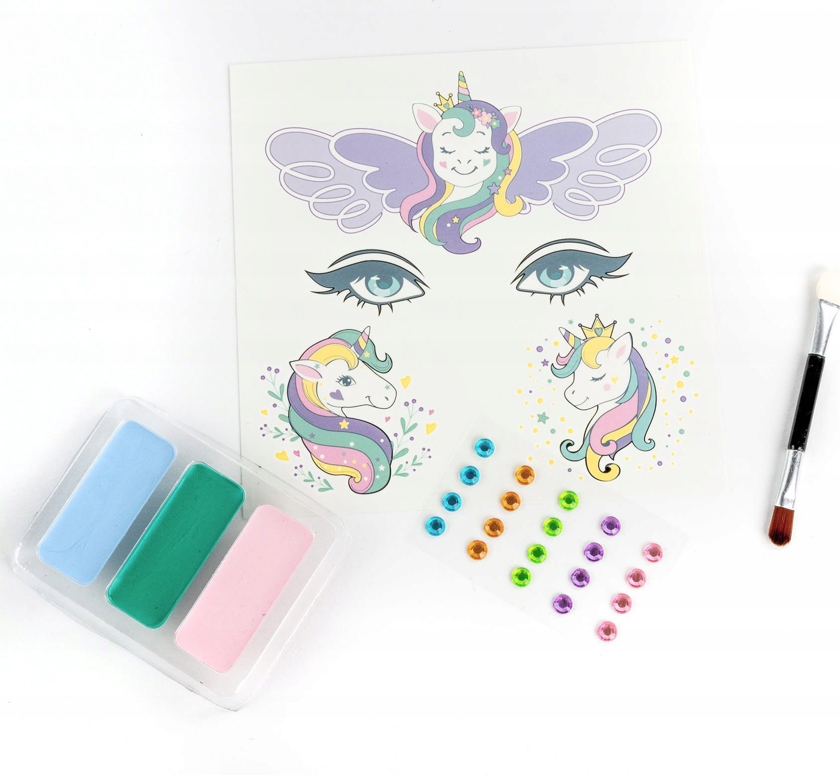 Derform FARBY DO TWARZY 3KOL AKC JEDNOROZEC KIDEA B/C