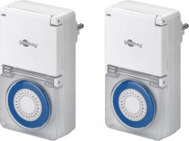 Goobay Zestaw 2 sztuk, zegar analogowy IP44