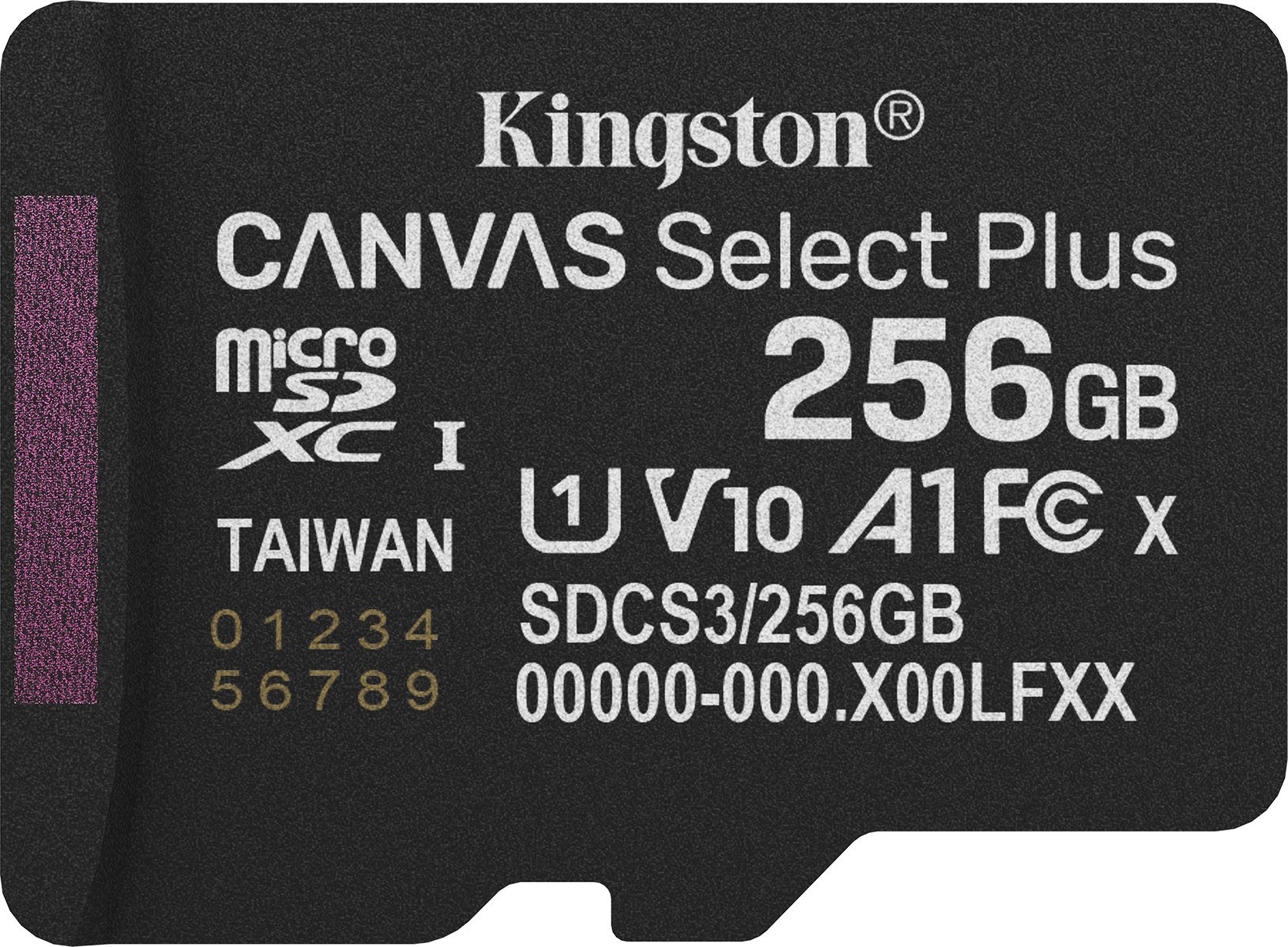 Karta Kingston Canvas Select Plus MicroSDXC 256 GB UHS-I/U1 A1 V10 (SDCS3/256GBSP)