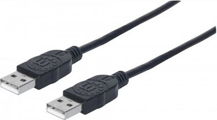 Kabel USB Manhattan USB-A - USB-A 1 m Czarny (353892)