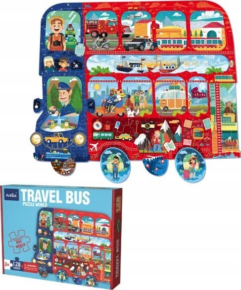 Pan i Pani Gadżet Puzzle Kolorowe Układanka Dla Dzieci Autobus
