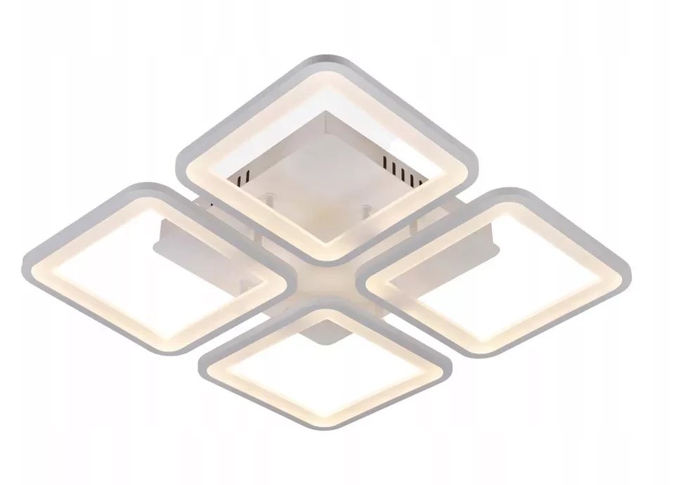Lampa Sufitowa Plafon LED z Pilotem Biały Kwadratowy Kwadrat
