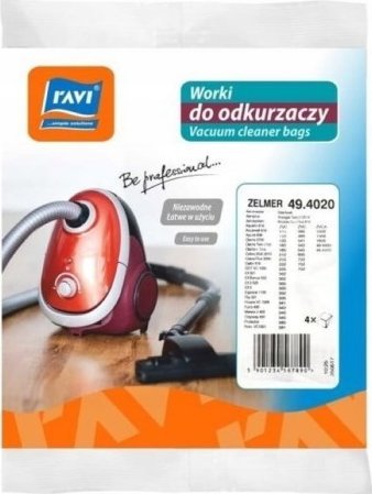 Worek do odkurzacza Ravi Worki do odkurzacza włókninowe 4 sztuki Zelmer 49.4020