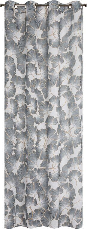 Eurofirany Zasłona na przelotkach o strukturze płótna NINA 140X250 biała+szara