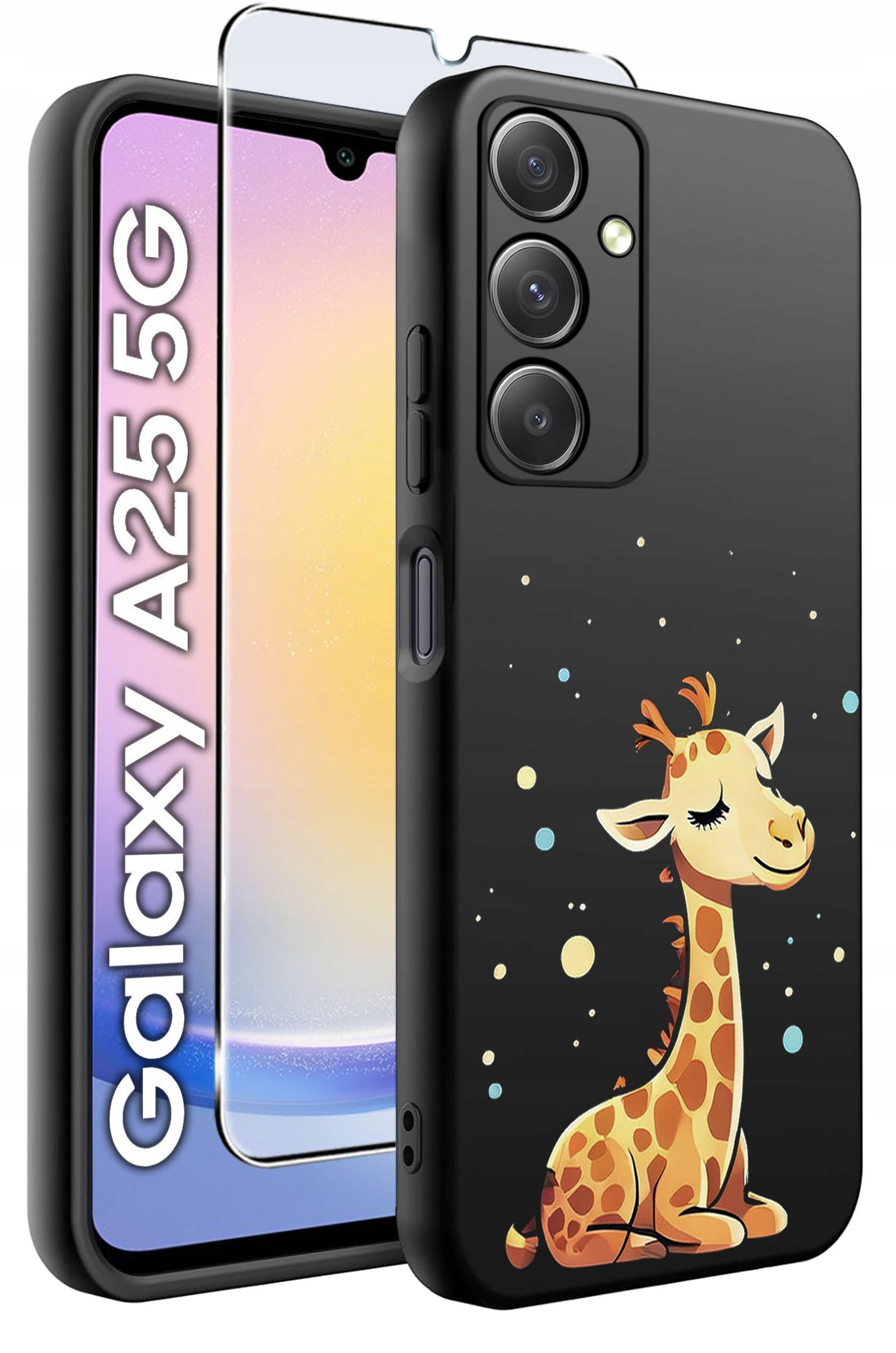 ETUI do Samsung A25 5G WZORY | SILIKONOWE MATT CASE + SZKŁO HARTOWANE 9H