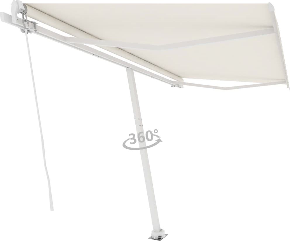 vidaXL Wolnostojąca, ręcznie zwijana markiza, 400x300 cm, kremowa