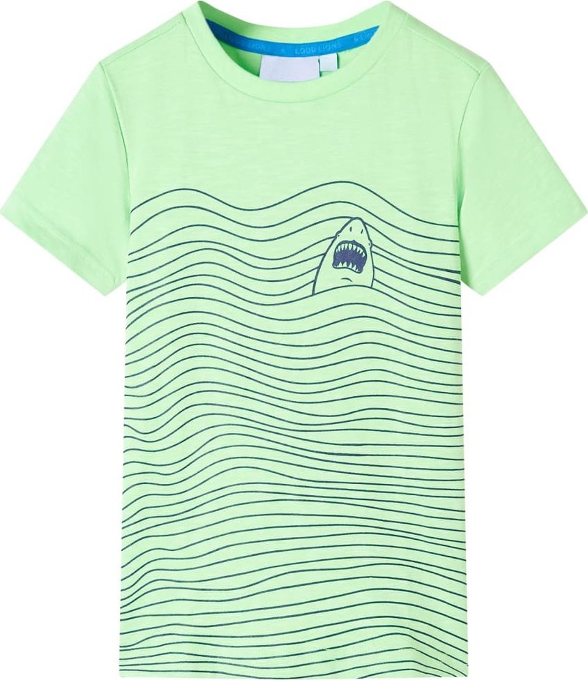 vidaXL Koszulka dziecięca, neonowa zieleń, 116