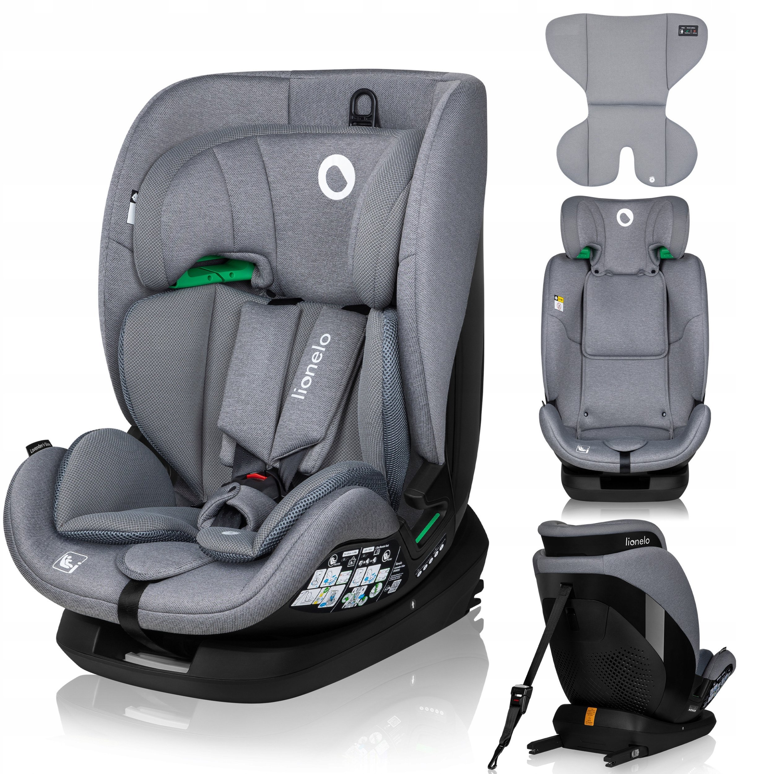 LIONELO Fotelik samochodowy Lavender i-Size Grey Stone