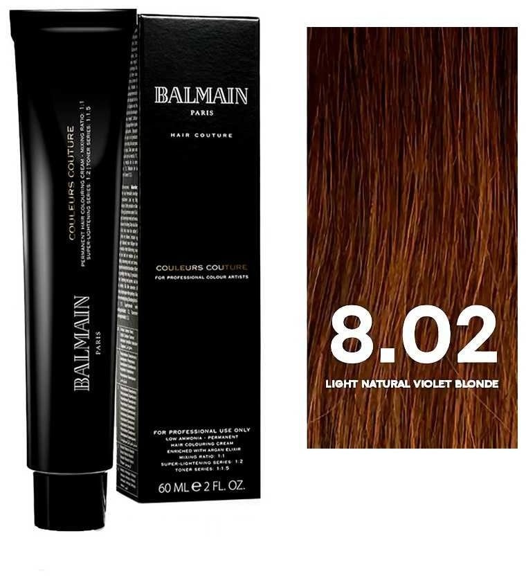 Balmain Professionnel, Couleurs Couture, Permanent Hair Dye, 8.02 Light Natural Violet Blonde, 60 ml For Women