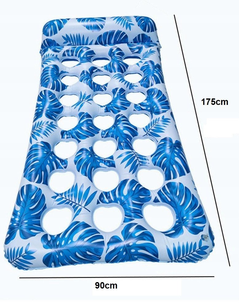 Materac Dmuchany Materac Do Plywania Kolorowy Materac 175x90cm Niebieski
