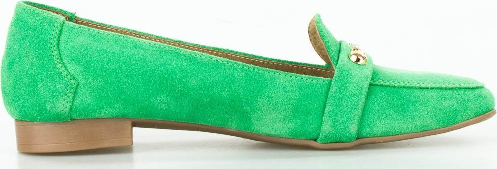Optimo Mokasyny skórzane zamszowe zielone Optimo-41