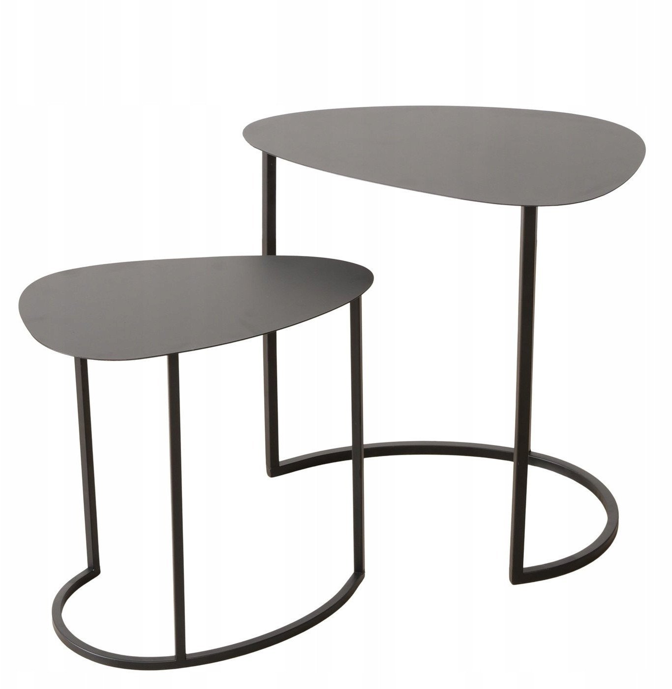 Zestaw dwóch stolików kawowych JERRY, łezka, metalowych