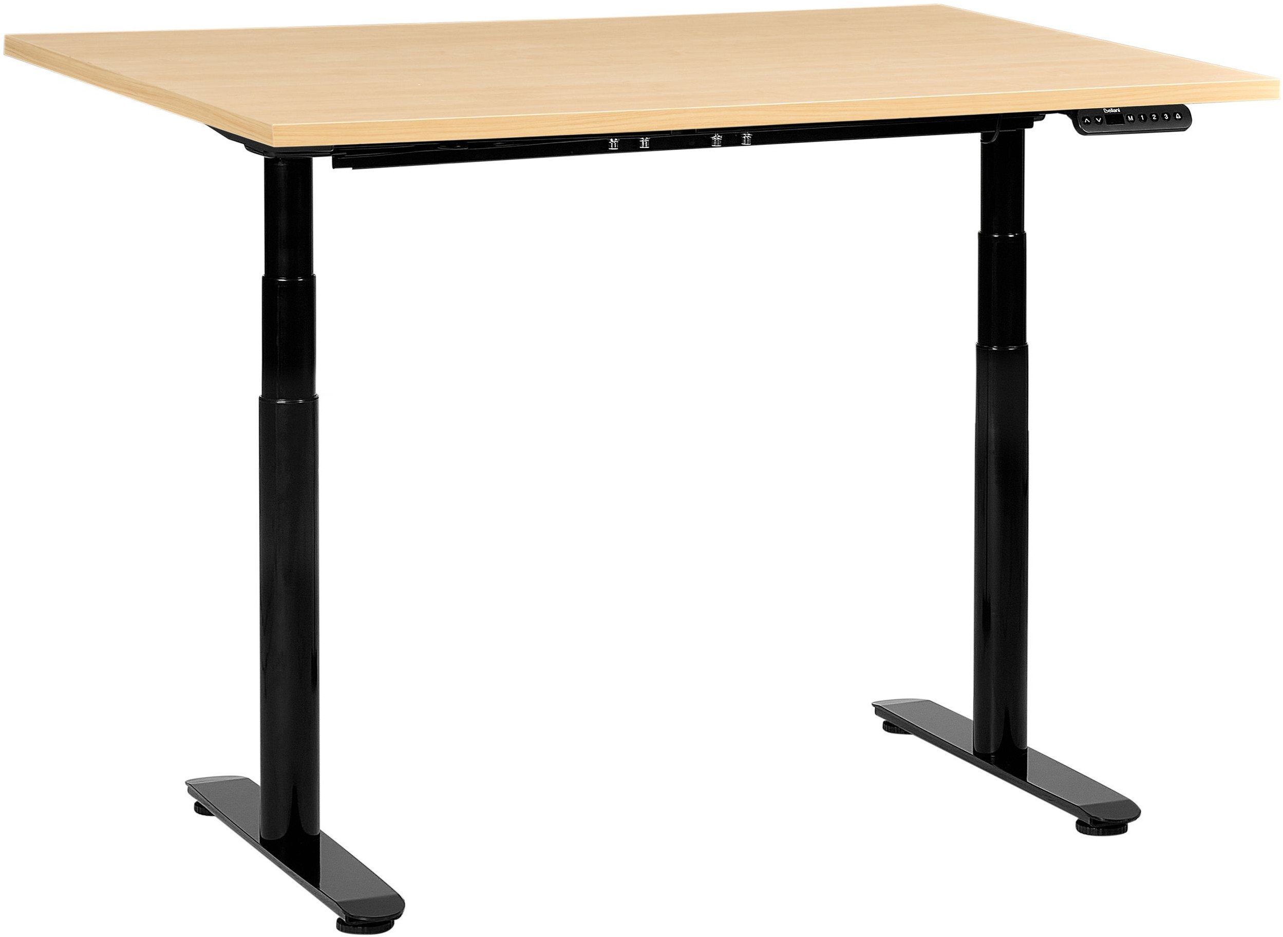 Biurko regulowane elektrycznie DESTINAS Czarny/ jasny brąz 120 cm 60 cm