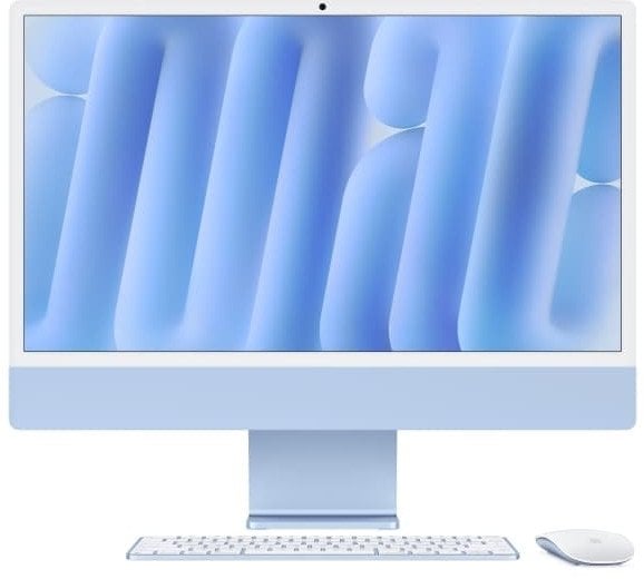 APPLE iMac Z1EP 59,62cm 23,5Zoll Standardglas M4 10C CPU/10C GPU/16C N.E. 16GB 512GB SSD Gbit Eth MM NumKey TID DE Blau