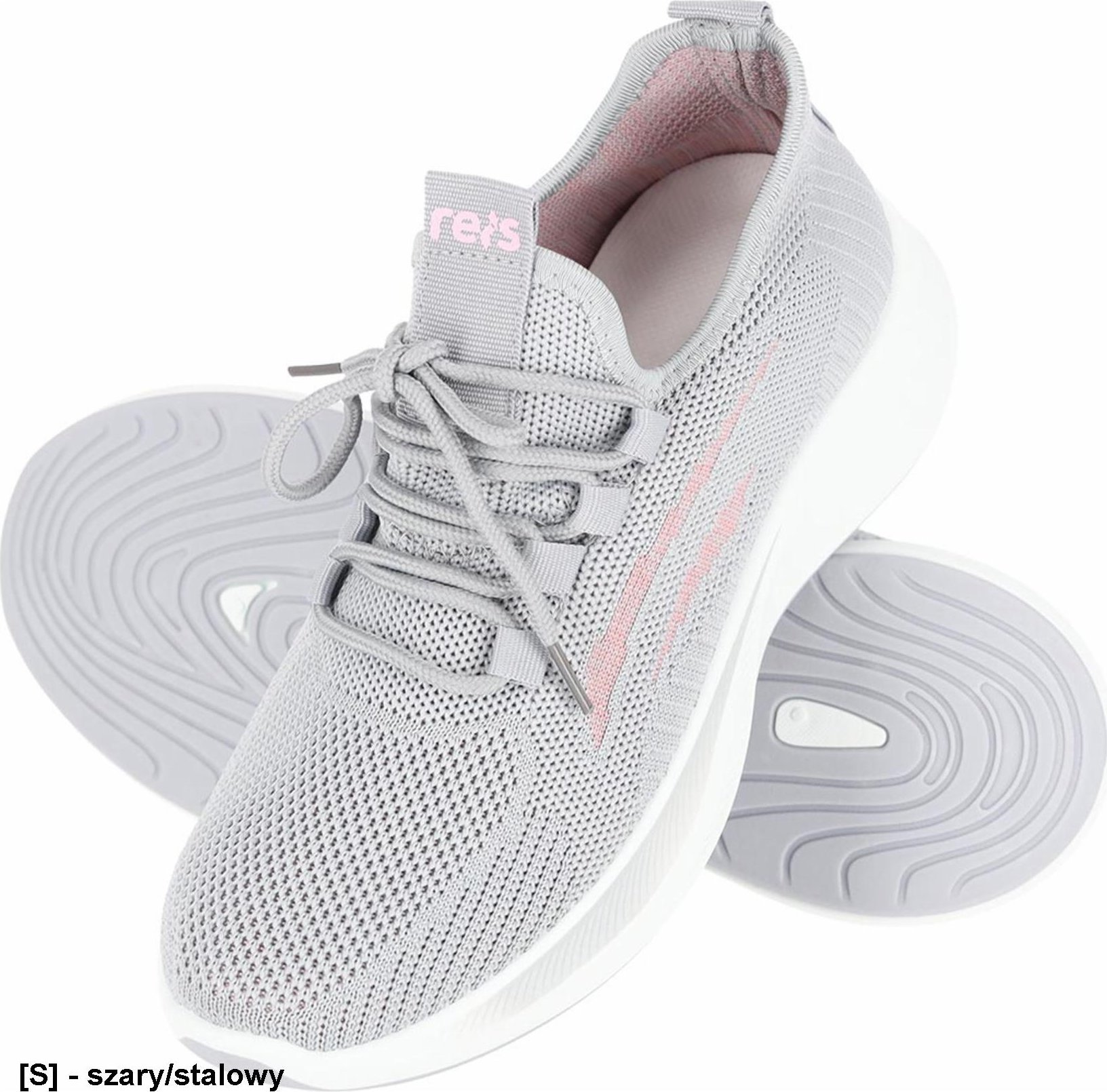 BSCORA - Półuty sportowe CORA damskie dziany materiał tekstylny wciągane ze sznurówkami podeszwa tworzywo PVC lekkie wygodne idealne w pracy i na codz