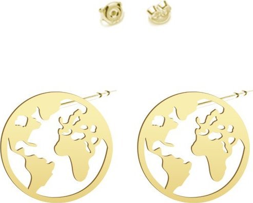 Radziszewska Jewellery Kolczyki Pozłacane z Kulą Ziemską