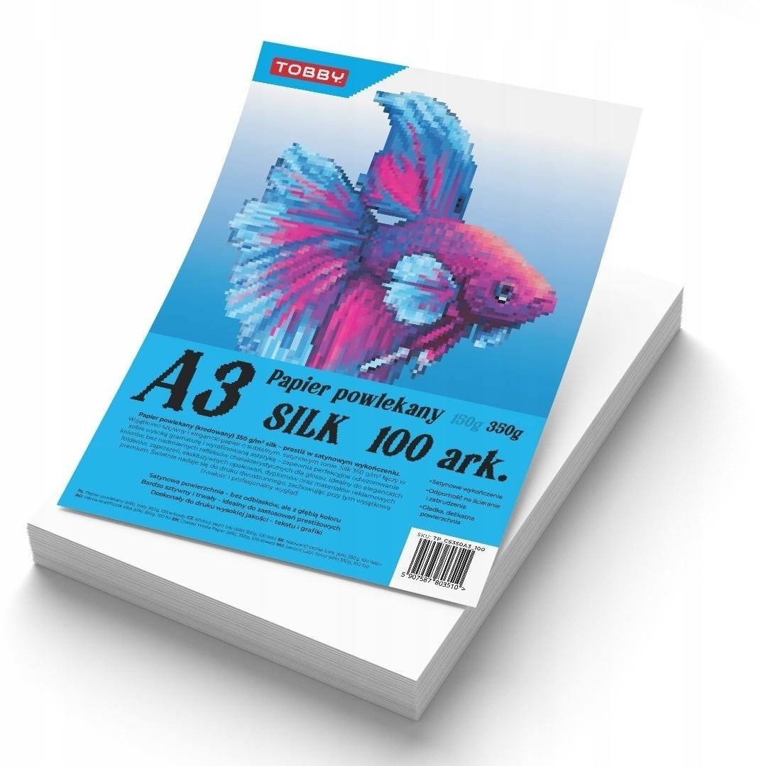 Papier kredowy powlekany A3 350 g/m silk 100 ark