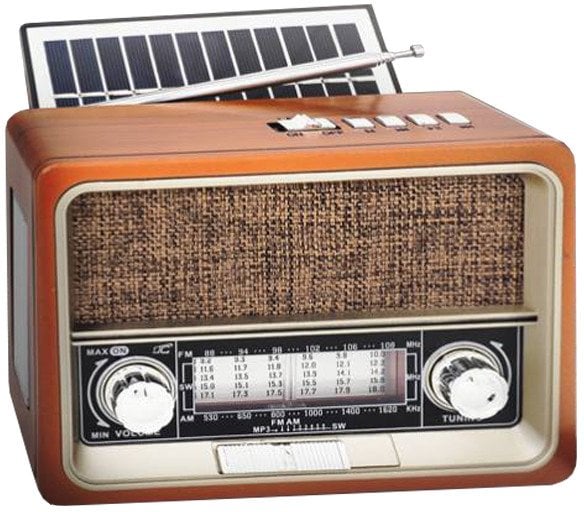 Radio przenośne z panelem solarnym LTC NETTA RETRO Bluetooth USB latarka