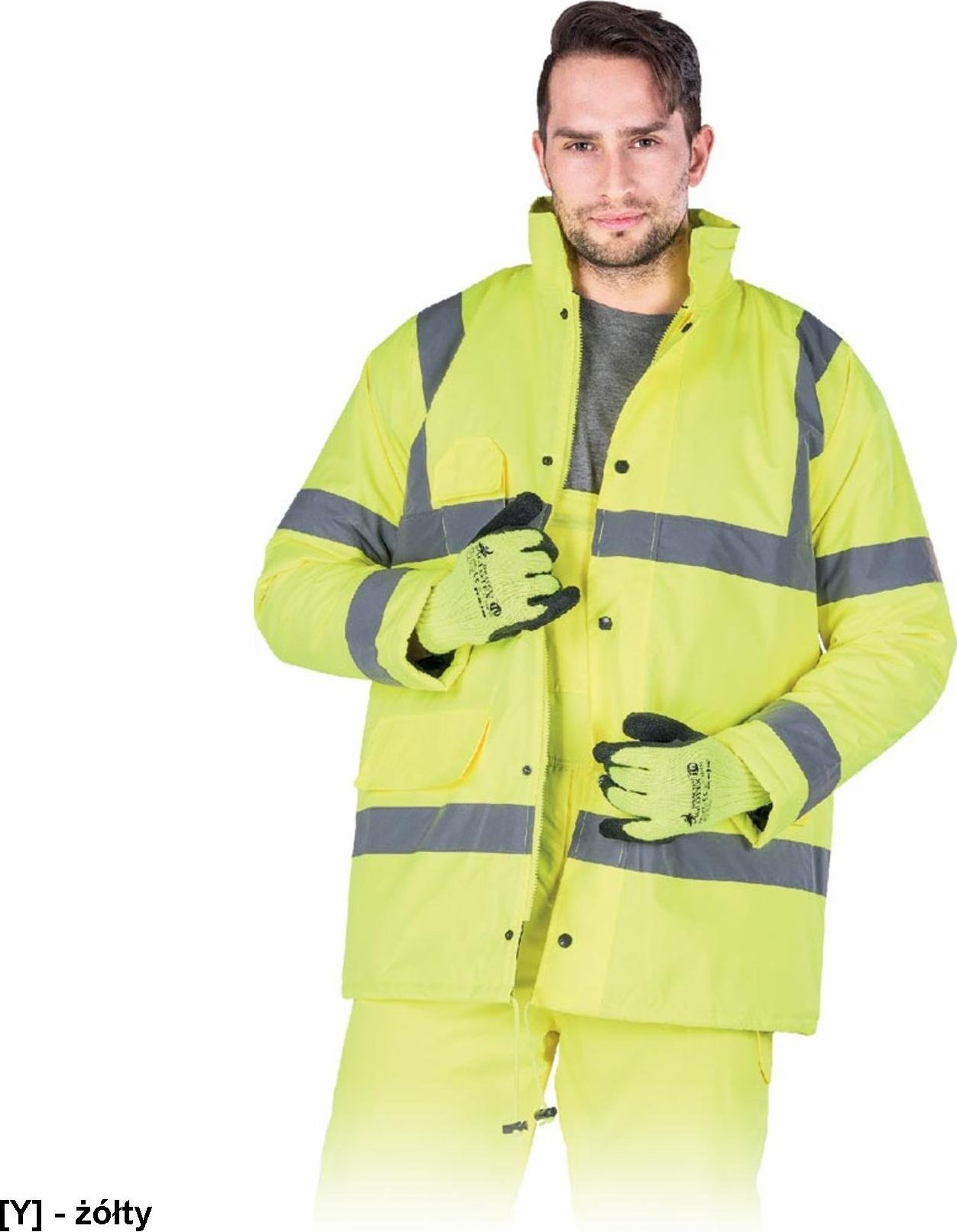 R.E.I.S. K-VIS Kurtka zimowa z odblaskami - żółty XL