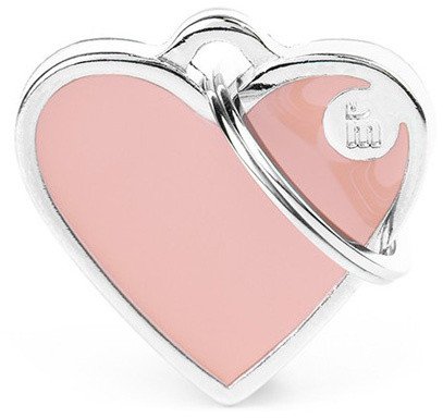 Zawieszka Adresówka Identyfikator z grawerem dla psa i kota serce różowe z obramówką S