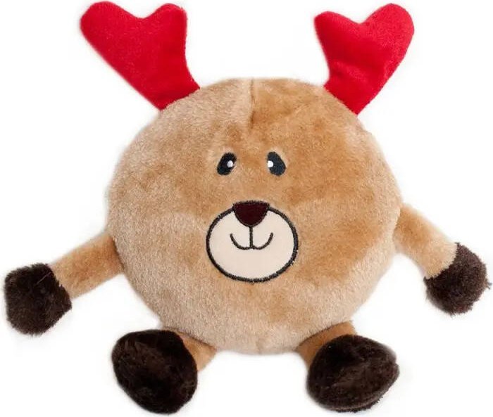 Zippy Paws Pluszowa zabawka dla psa z piszczałką Okrągły Renifer