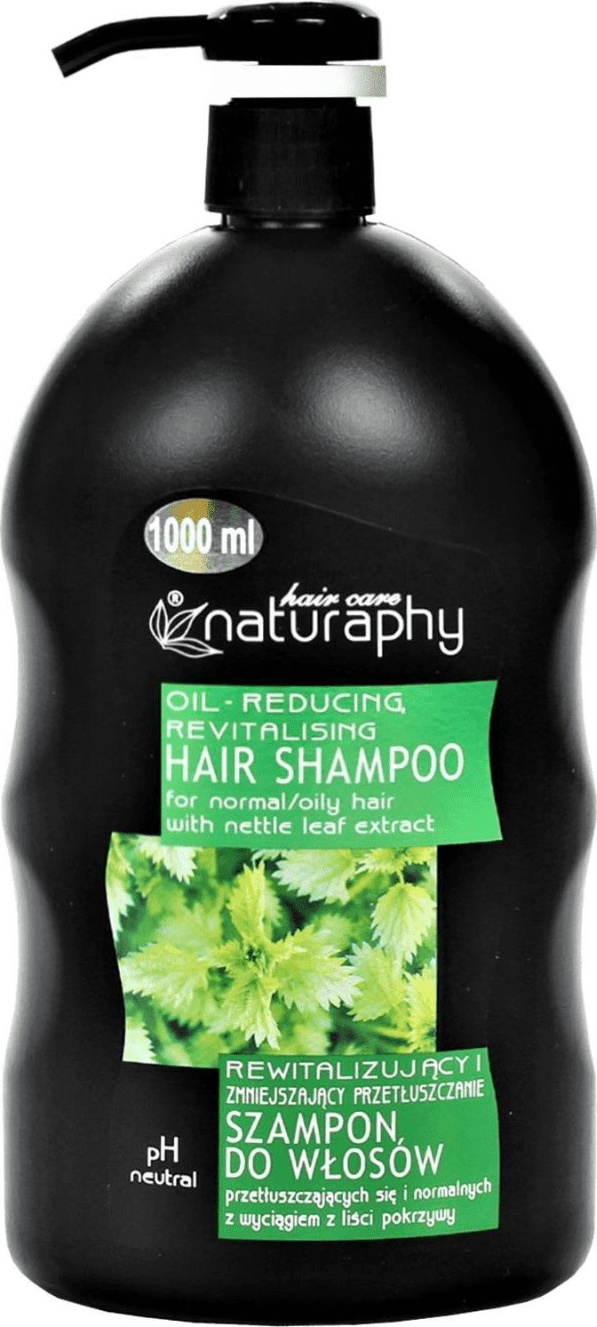 BluxCosmetics Rewitalizujący i zmniejszający przetłuszczanie szampon do włosów przetłuszczających się i normalnych z wyciągiem z liści pokrzywy 1L