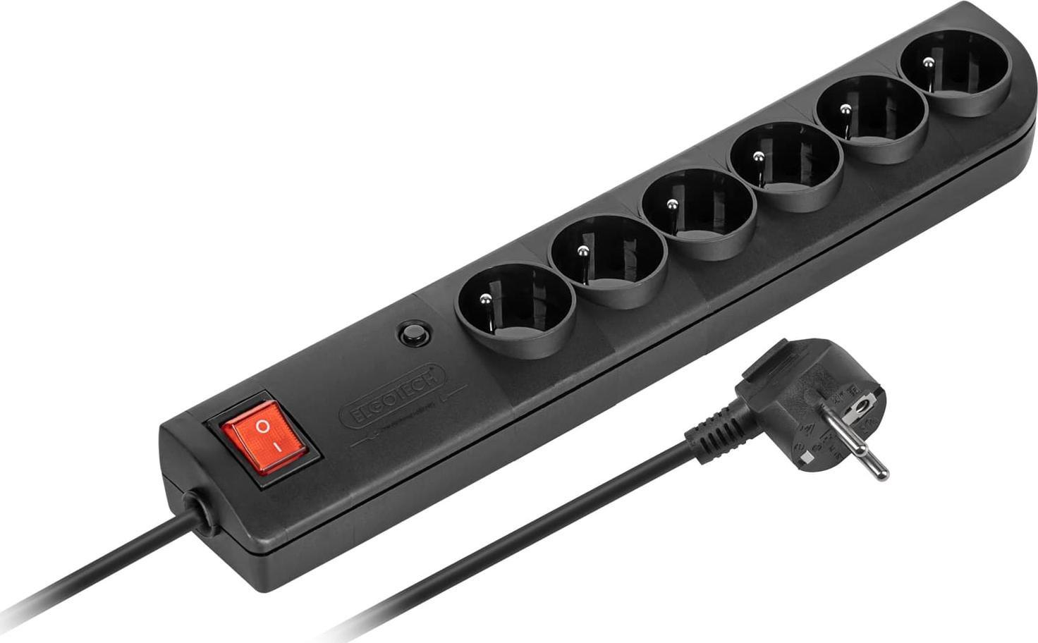 Listwa zasilająca Elgotech PSF4 przeciwprzepięciowa 6 gniazd 5 m czarna (PSF4-605-2)