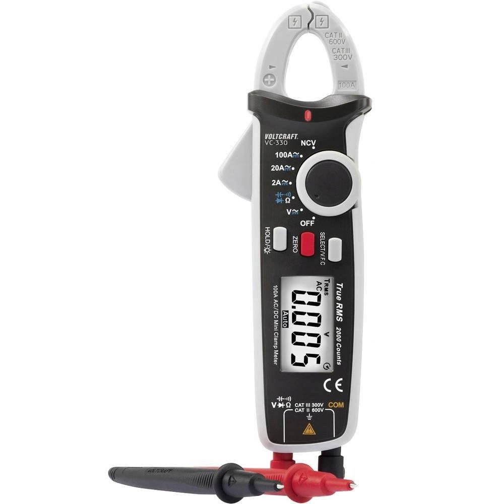 Miernik cęgowy cyfrowy VOLTCRAFT VC-330, CAT II 600 V, CAT III 300 V 1307544