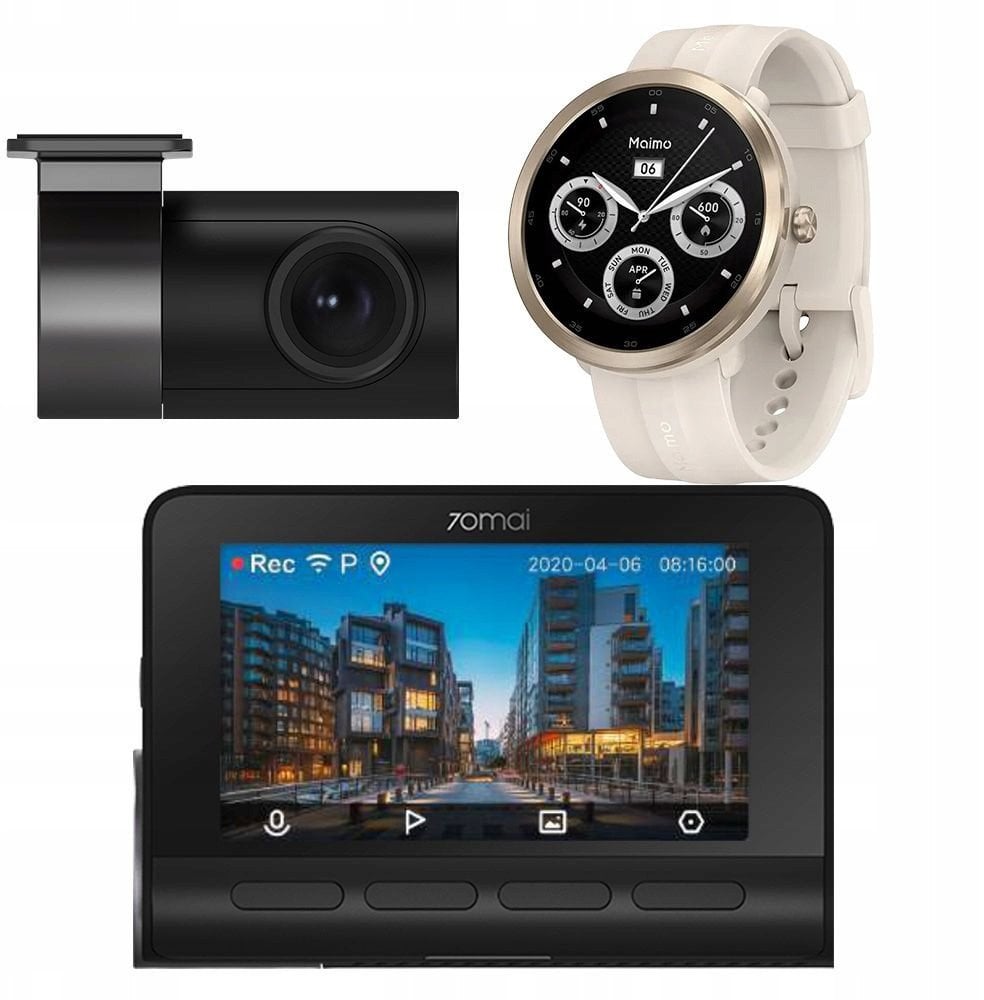 Wideorejestrator 70mai Wideorejestrator A800S-1 + RC06 4K + Maimo Watch WT2001 GPS GOLD