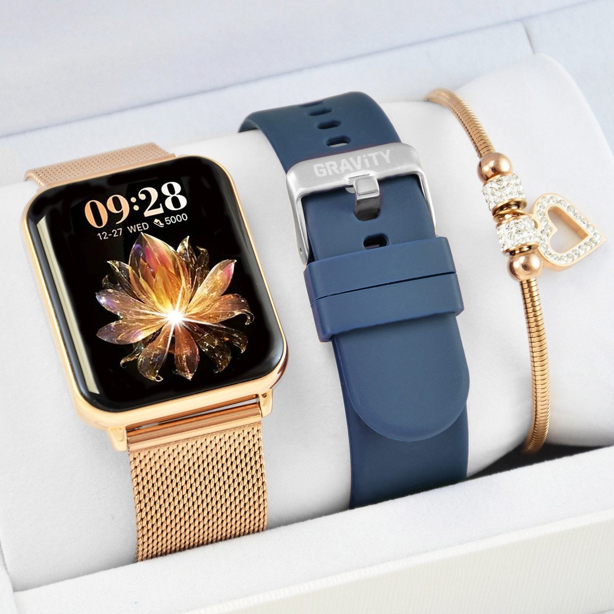 Zestaw damski zegarek damski SMARTWATCH GRAVITY GT17-2 + bransoletka