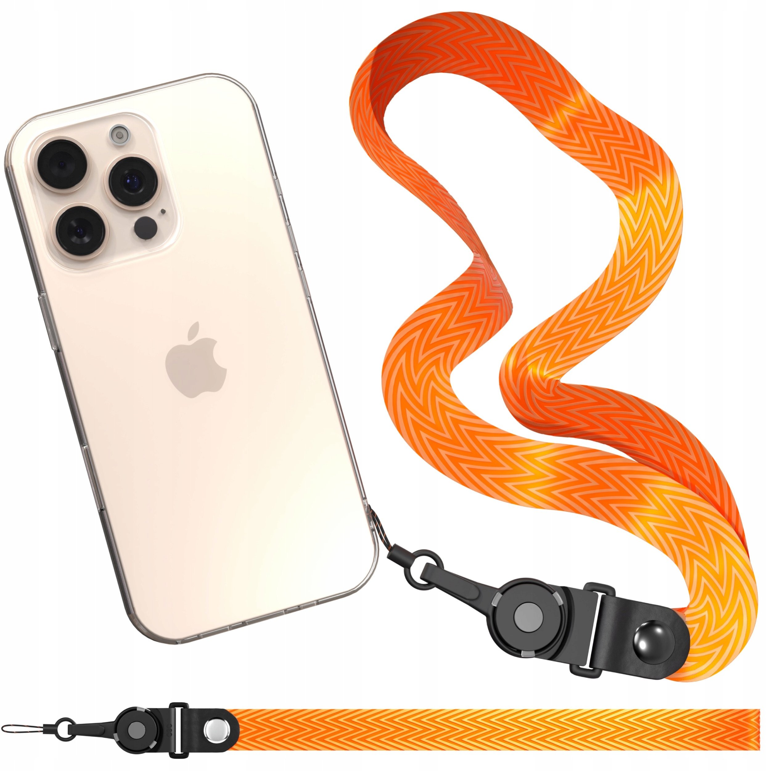 Smycz Do Telefonu Pasek Zawieszka Na Szyję Uniwersalna Pomarańczowa Smyczka