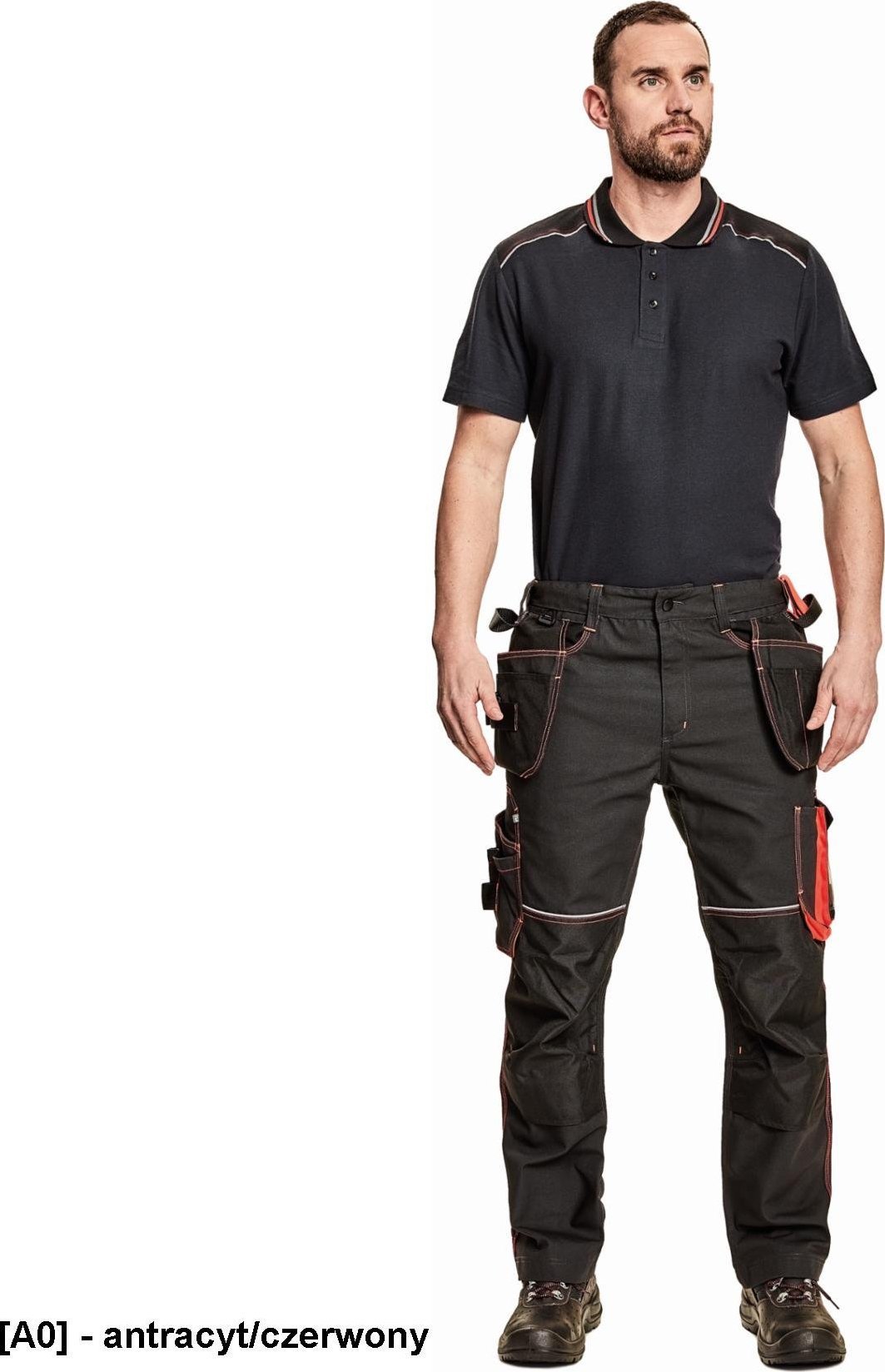 CERVA KNOXFIELD 320 - spodnie - antracyt/czerwony 64