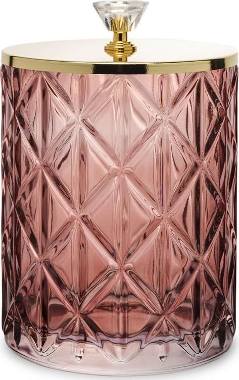 Art-Pol Pojemnik Dekoracyjny Czerwony Złoty Szklany 15 cm