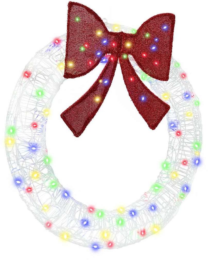 vidaXL Wianek Ze LED Lights Wielokolorowe 90 cm Akryl