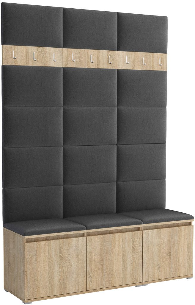 Tapicerowana garderoba Noris III - kolor sonoma + tkanina Trinity 15