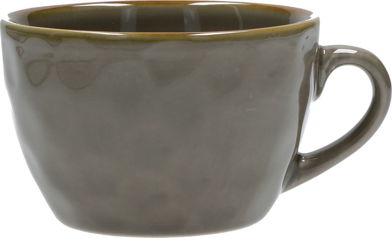 NPC Polska Rose&Tulipani Zestaw 4 kubków śniadaniowych z uchwytem z kamionki 420 ml szaro-brązowym