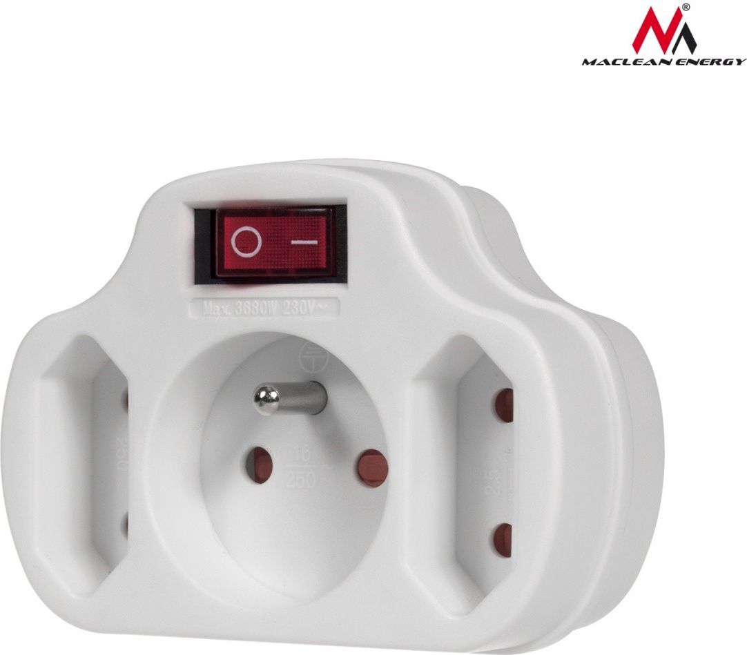 Maclean Gniazdko prądowe potrójne z wyłącznikiem Energy (MCE142)