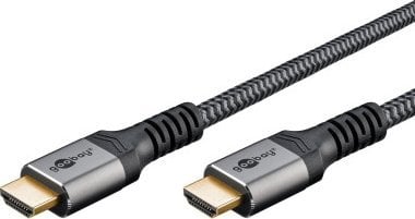 Kabel Goobay Przewód HDMI o dużej szybkości transmisji z Ethernetem, 3 m, Sharkskin Grey - Długość kabla 3 m