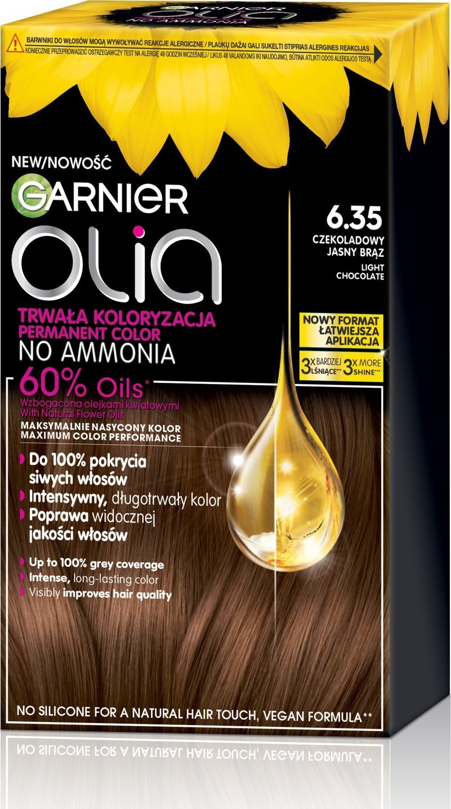 Alkotest GARNIER_Olia farba do włosów 6.35 Light Chocolate
