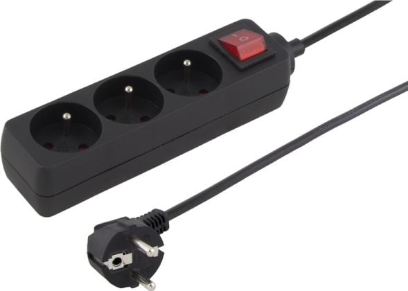 Listwa zasilająca Esperanza Titanum przeciwprzepięciowa 3 gniazd 1.5 m czarna (TL128)