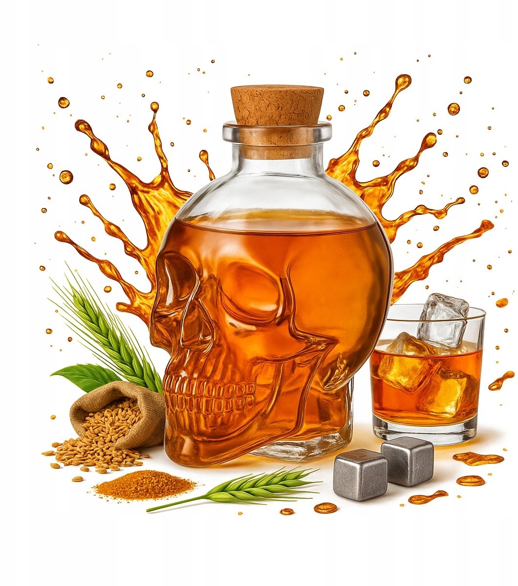 Karafka CZASZKA 100ml Szklana Butelka Na Alkohol Wino Prezent Dekoracja