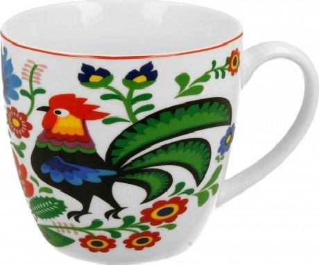 DUO Kubek porcelanowy 460 ml Koguty Folk