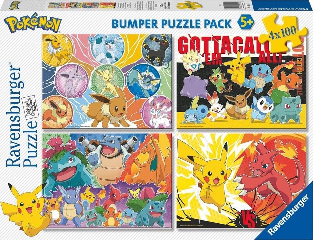 Ravensburger Puzzle 4x100 elementów Pokemon