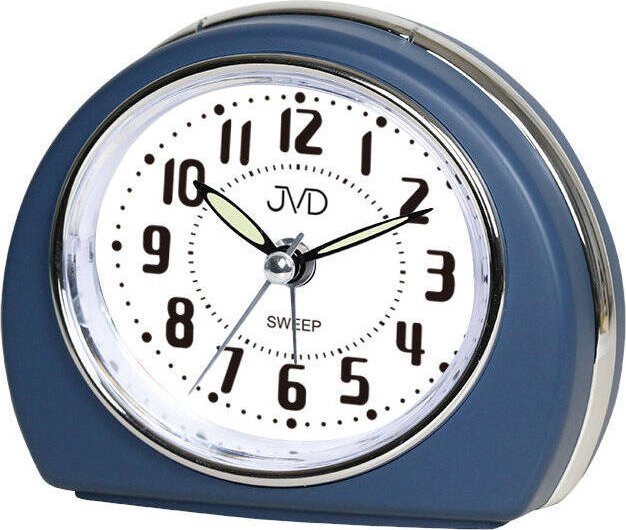 Budzik JVD SRP9501.1 10 cm płynący sekundnik drzemka podświetlenie .