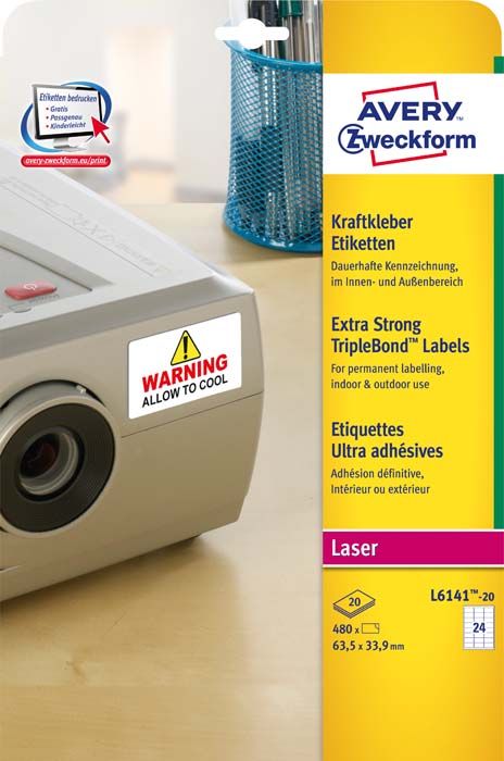 Avery Zweckform etykiety L6141 Triple Bond 63.5x33.9mm