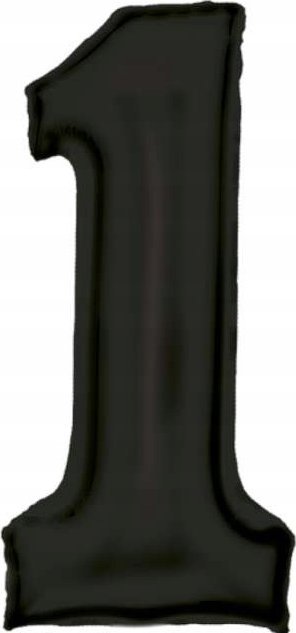 AMSCAN Balon foliowy cyfra 1 satynowa czarna 86cm N34 spakowany 9917303