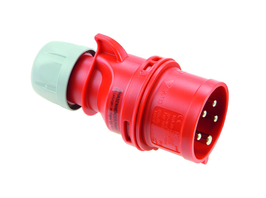 PCE Wtyczka przenośna (zwrotnica faz) 16A 5P 400V czerwona IP44 - 7015-6