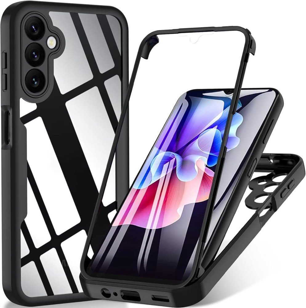 Etui pancerne 360 do Galaxy A16 5G, przezroczysto-czarne