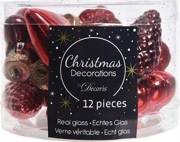 Kaemingk Bombki choinkowe czerwone zestaw 12 szt.